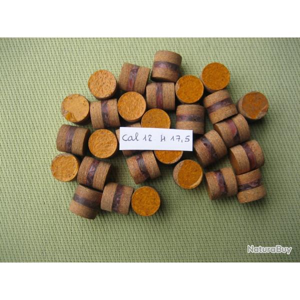 100 bourres cal 12 hauteur 17,5 mm 1�re qualit� pour groupements tr�s serr�s