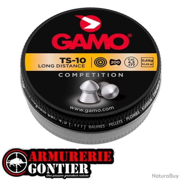 Plombs GAMO TS 10 t�te pointue cal. 4,5 mm 0.68g X200