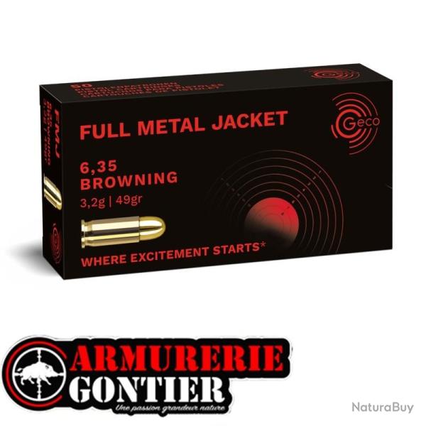 Munitions GECO 6.35 BROWNING FMJ 49GR BTE DE 50