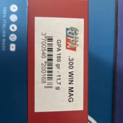 BOITE DE 20 BALLES SOLOGNE CALIBRE 300 WM GPA 180 GR / 11.7G NEUVE