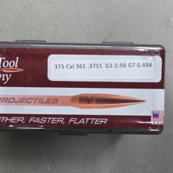 Ogives warner tool .375 361 grs