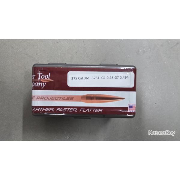 Ogives warner tool .375 361 grs