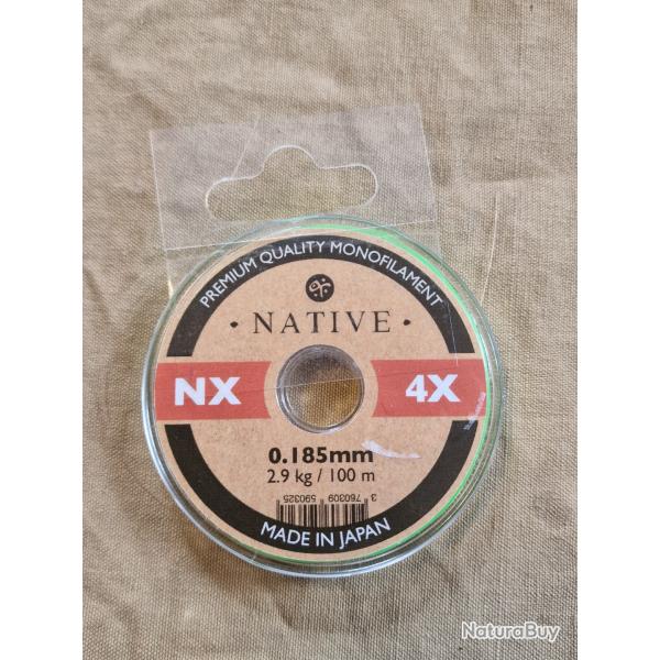 Fil monofilament Native NX 4X 0,185mm 2,9kg 100m - HILMAR SUPER DESTOCK !!!