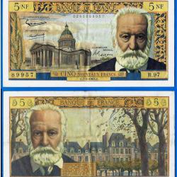 France 5 Nouveaux Francs 1963 Victor Hugo Billet Franc Frcs Frc Frs