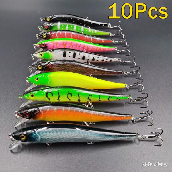Lot de 10 Leurres de p�che 11.5 cm/14g / ENCHERE 1 EURO