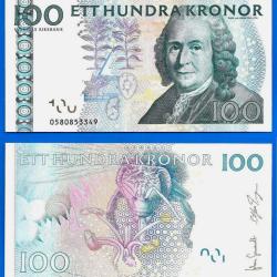 Suede 100 Couronnes 2009 Billet Carl Von Linne Kronor Sveriges Sweden