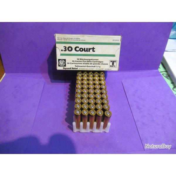 boite de balles 30 COURT en 110 grains balles 1/2 blind�