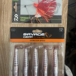 Spinnerbait daiwa 10,5 gr + lot de 5 shad