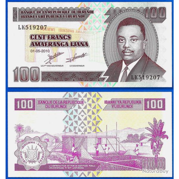 Burundi 100 Francs 2010 Neuf Billet Afrique