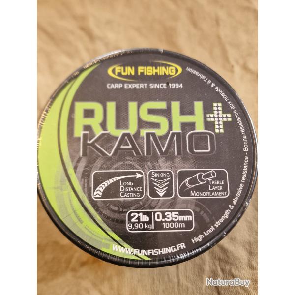 Fil monofilament FUN FISHING RUSH+ KAMO 0,35mm 9,9kg 1000m - HILMAR SUPER DESTOCK !!!