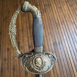 RARE &Eacute;P&Eacute;E D'&Eacute;TAT MAJOR AU PROFIL D'HENRY lV ET FLEUR DE LYS