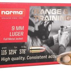 Munitions NORMA 9mm FMJ 115g
