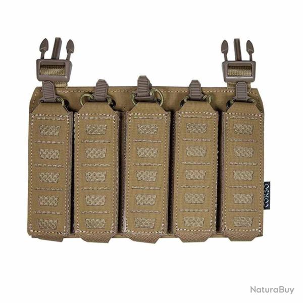 PORTE CHARGEUR FRONTAL 9MM MP5/MP7 MOLLE LASER CUT COYOTE