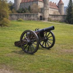R&eacute;plique de canon, objet de collection sur le th&egrave;me militaire, tir &agrave; la poudre noire