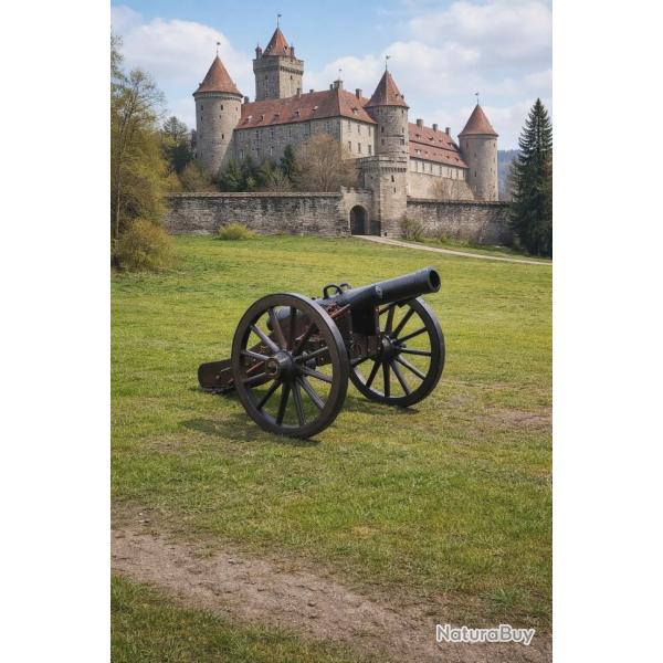 R�plique de canon, objet de collection sur le th�me militaire, tir � la poudre noire