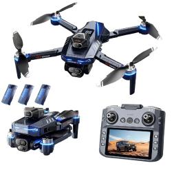 Drone GT8 4K FPV GPS &Eacute;cran 4.3" Double Cam&eacute;ra 3000m Pliable Stabilis&eacute; 5G WiFi avec 3 Batteries