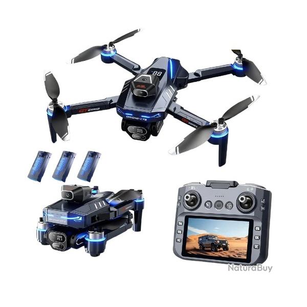 Drone GT8 4K FPV GPS �cran 4.3" Double Cam�ra 3000m Pliable Stabilis� 5G WiFi avec 3 Batteries