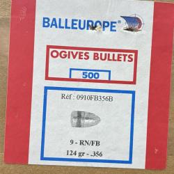 OGIVES BALLEUROPE 9MM RN-FB Diam.356 124GR x500