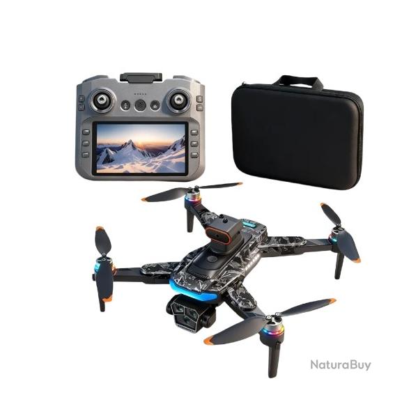 Drone A14 Pro Max 4K/8K GPS Brushless Triple Cam�ra �cran 4.3" FPV 3000m Pliable avec 3 Batteries
