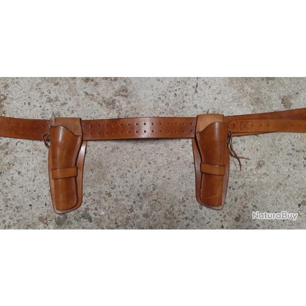 Ceinturon double etui western