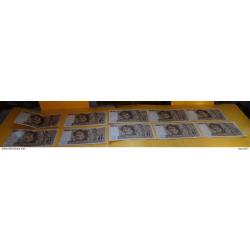 LOT DE 10 BILLETS DE 100 FRANCS DELACROIX 1 X 1978 1 X 1979 5 X 1980  2 X 1981  1 X 1982 ,  ETAT VOI