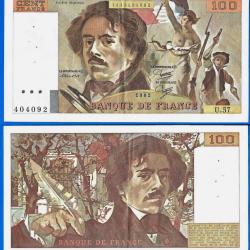 France 100 Francs 1982 Delacroix Billet Franc Frcs Frc Frs