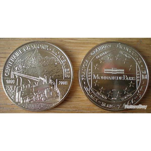Medaille Chamonix Centenaire Montenvers 100 Ans par Monnaie de Paris 2014 Locomotive