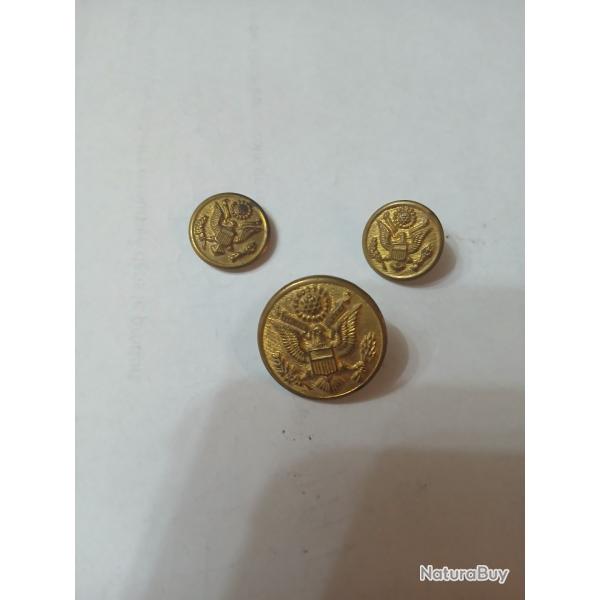 3 boutons de arm�e US 2petit et1 gros 2Ww