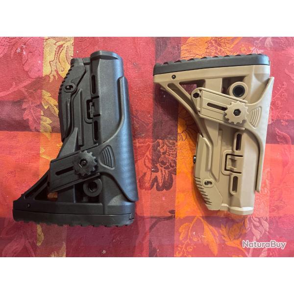 D�stockage Crosse pour plate-forme Ar15 m4 milspec appuie joue r�glable busc caoutchoucs couleur tan