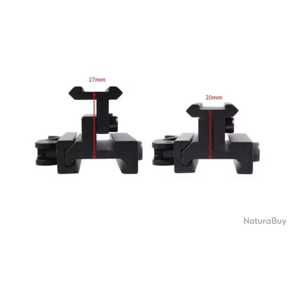 Rehausse rail picatinny fixation QD r�glables en hauteur et en pente 20 moa 30 moa id�al tld