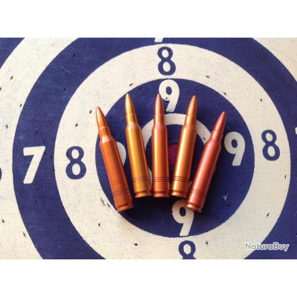 5 cartouches de manipulation en cal 223-5,56 (Famas), munition totalement inerte !