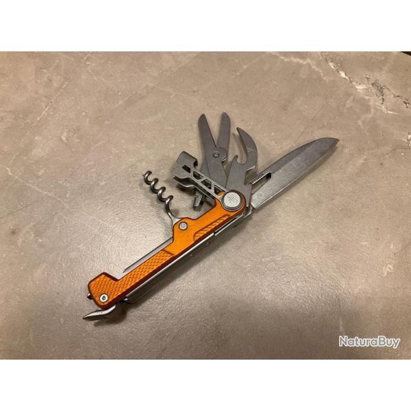 Couteau Gerber Armbar Cork Multi-Function Lame Ciseaux Tire Bouchons Manche Orange Acier 001