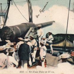 Carte Postale Ancienne - Tir d'une Pi&egrave;ce de 27 cm -N&deg;7678