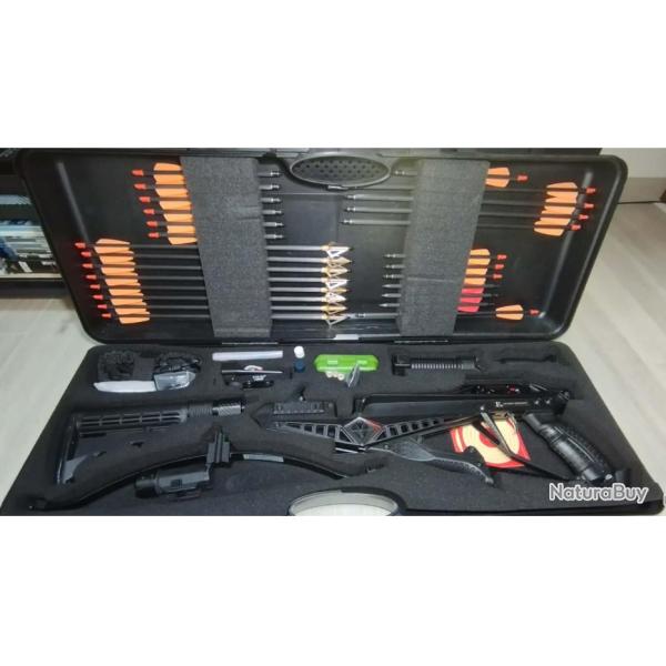 Cobra R9 Deluxe 90lbs - maxi Pack Tr�s Complet Mallette traits pointe de chasse lampe etc...