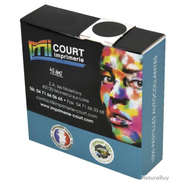 Gommette COURT diam�tre 19mm Noir