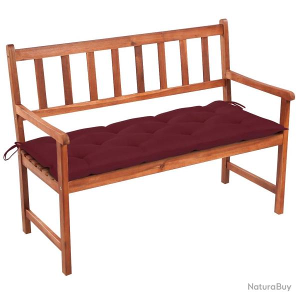 Banc de jardin meuble de patio d'ext�rieur terrasse avec coussin 120 cm bois d'acacia massif 02_001