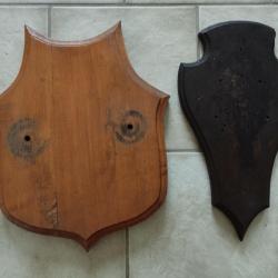 2 ECUSSONS BOIS GRANDES DIMENSIONS POUR TROPHEES CHASSE CERF MOUFLON CHEVREUIL CHAMOIS ANTILOPE