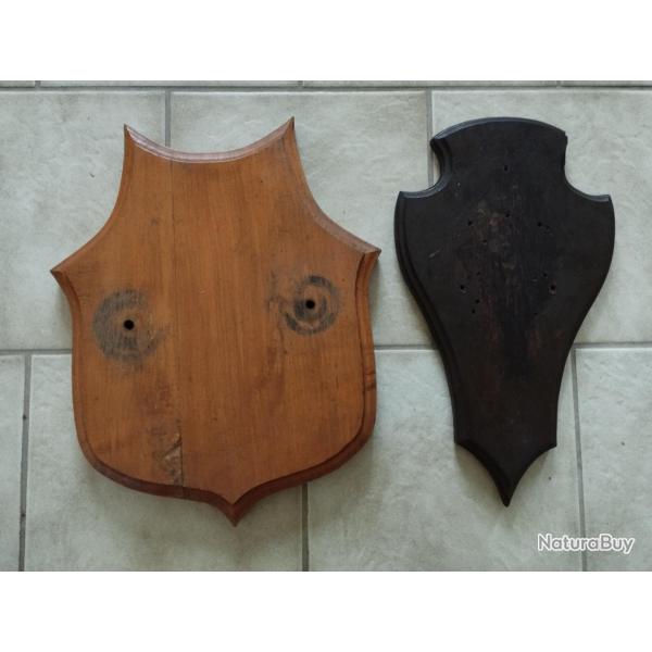2 ECUSSONS BOIS GRANDES DIMENSIONS POUR TROPHEES CHASSE CERF MOUFLON CHEVREUIL CHAMOIS ANTILOPE