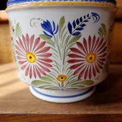 Cache pot Henriot  Quimpert motif floral