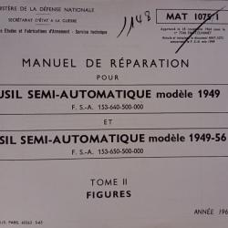 Manuel de r&eacute;parations TOME 2 MAT 1075/1 du  MAS 49, MAS 49-56, "figures", impression agraph&eacute;e