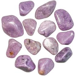 Pierres roul&eacute;es l&eacute;pidolite - 3 &agrave; 4 cm - Lot de 2