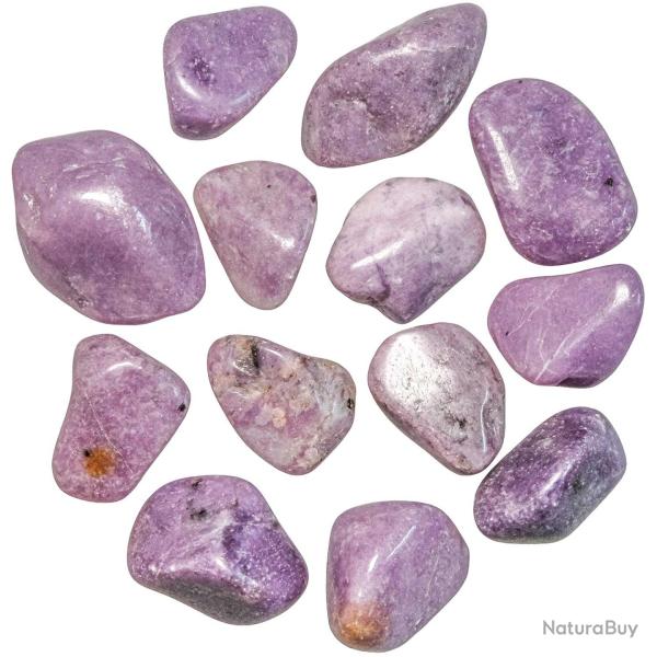 Pierres roul�es l�pidolite - 3 � 4 cm - Lot de 2