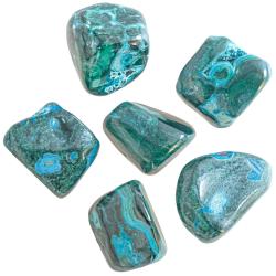 Pierre roul&eacute;e malacolle (malachite-chrysocolle) - 2 &agrave; 3 cm - A l'unit&eacute;