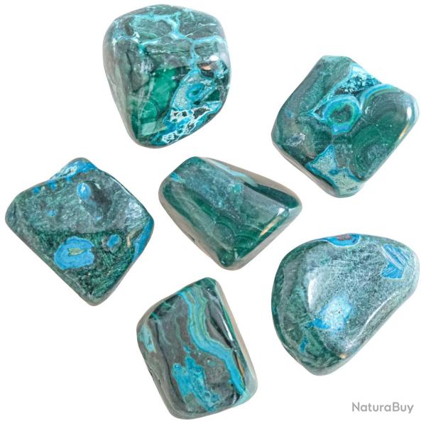 Pierre roul�e malacolle (malachite-chrysocolle) - 2 � 3 cm - A l'unit�
