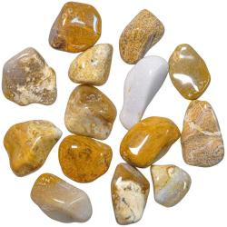 Pierres roul&eacute;es calc&eacute;doine - 3 &agrave; 4 cm - Lot de 5