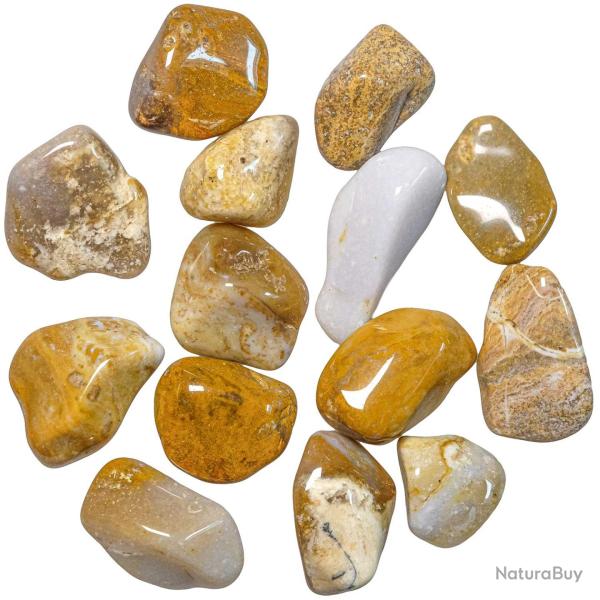 Pierres roul�es calc�doine - 3 � 4 cm - Lot de 5