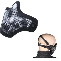 Grille Stalker SKULL bas de visage Noir Blanc - Delta Armory