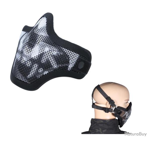 Grille Stalker SKULL bas de visage Noir Blanc - Delta Armory