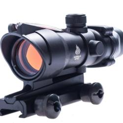 Point Rouge/vert + Fibre optique type ACOG Noir- Guerilla Optics