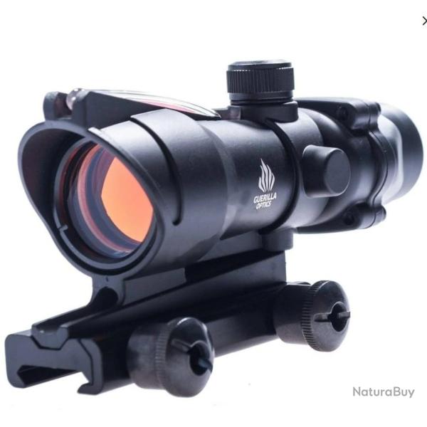 Point Rouge/vert + Fibre optique type ACOG Noir- Guerilla Optics